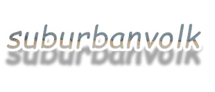 The site logo during 'Suburbanvolk' event. The usual logo has been replaced with a white Comic Sans font.