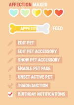 Image showing the Birthday Notification checkbox on a pet's profile.