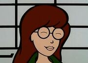 Daria smiles while under the spell of Cupid
