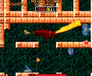 A orange version of the Silver-Hawk as seen in the SNES version of Syvalion