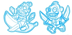 Concept Arts for Murder Monkey Pins