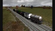 Brian shunts some wagons on to the mainline to derail the security diesels.