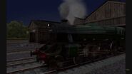 Dave leaves to take his goods train.