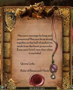 Leda's Wedding Gift Message to Gwyn and Gerda