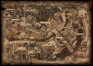 Mapa que muestra algunas localizaciones de Lordran