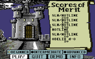 Main Menu from Dark Castle Commodore 64.