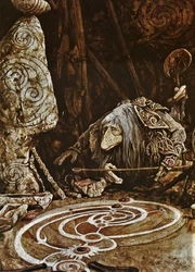  composing a sand painting illustrating the 