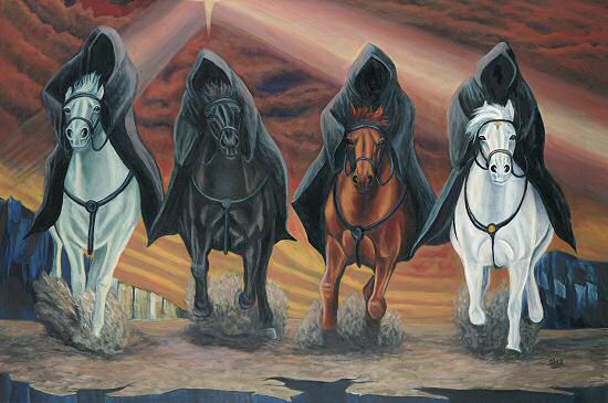 1. The Meaning of the Four Horsemen of the Apocalypse in Revelation 6:8 - wide 3