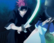 Renji attacks Rukia