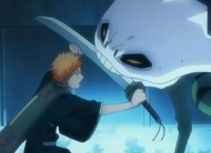 Ichigo fends of Demi-Hollow