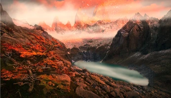 Darkover-paisagem.2.png (3,15 MB) Lago Hali e (ao fundo) Beijo de Zandru