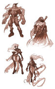 Concept art for Strife and his siblings.