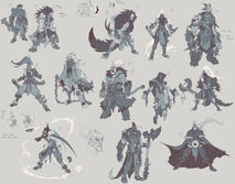 Sketches of the Nephilim from Darksiders Genesis Artbook