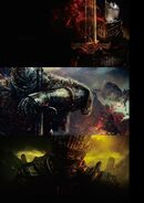 Archive of the Fire artwork featuring each protagonist—the Chosen Undead, the Bearer of the Curse, and the Ashen One.