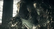 Lothric climbs onto Lorian's back after resurrecting him.
