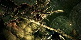 Confronts undead