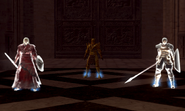 Lautrec flanked by his comrades in Anor Londo