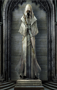 Concept art of the statues of Gwyndolin in Irithyll.