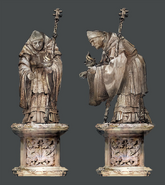 Concept art of the statues of priests in Irithyll.
