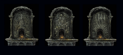 Concept art of the three altars