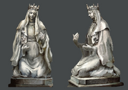 Concept art of the statues of Gwynevere in Irithyll.