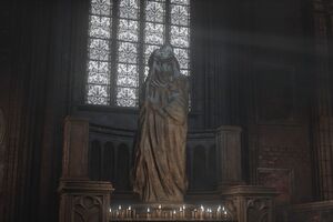 Destroyed statue in the Ariandel Chapel
