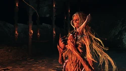 Elana antes de comenzar el combate