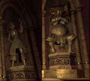 The statues of Ornstein and Smough, respectively