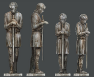 Concept art of the statues of squires in Irithyll.