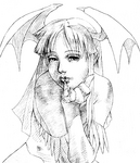 Boceto para su pose de victoria en Vampire Savior/Darkstalkers 3