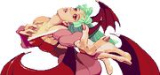 Night Warriors Darkstalkers Revenge Morrigan winning Portrait.png