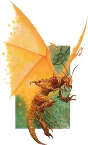 A thri-kreen part way through avangion metamorphosis