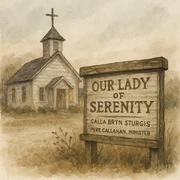 The church in Calla Bryn Sturgis where Pere Callahan serves as minister. Its sign reads Our Lady of Serenity.