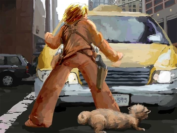 Jake Chambers and Oy, just after they arrived in 1999.