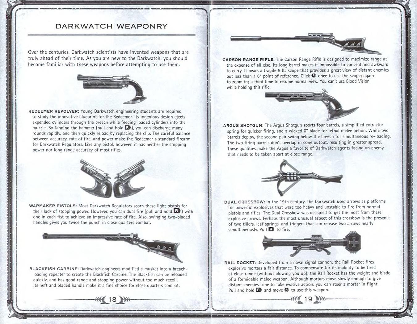 darkwatch game weapons