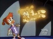 Lightwave confronting Gosalyn.