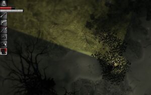 The Protagonist safely walking over Worms.