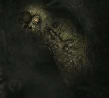 Труп одного из членов Экспедиции. На нем можно увидеть скафандр и лежащий рядом с ним шлем.