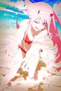 Zero Two at the beach (as seen in ED)