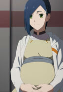 Ichigo in the series final, as an adult and pregnant with Goro's child.