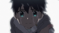 Hiro cries for Zero Two