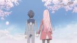 Hiro and Zero Two holding hands by the series finale.