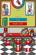 The feature to scroll left and right in the diner (to see the customer queue) made its way into the DS version due to the screen size, with the PSP version not needing this feature.