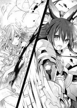 Date A Live Volume 19 Illustration (Mio and Shinji Takamiya /Shido Itsuka  and Reine