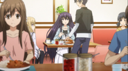 Mayuri appearing next to Shido in the restuarant