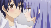 Miku and Shido blushing