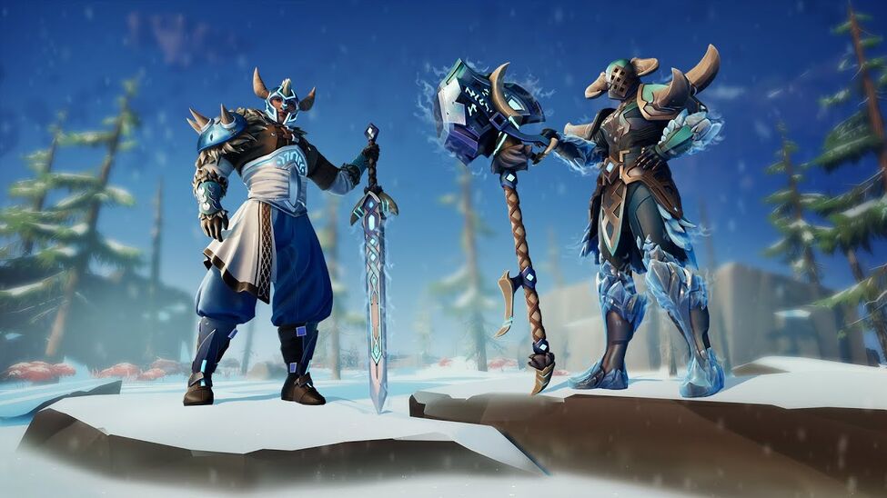 Picture showcasing the armour skins obtainable from the Cold Front Hunt Pass.