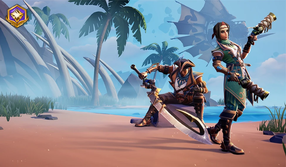 Picture showcasing the armour skin obtainable from the Corsair Crew Hunt Pass