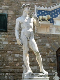 David replica, Piazza della Signoria, Florence