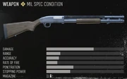 The stats of the Combat Shotgun.